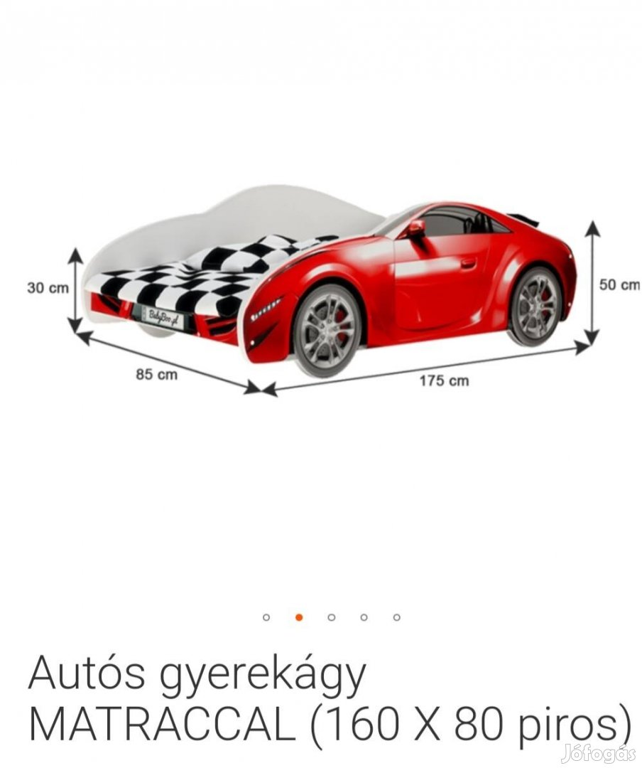 Piros autos gyerekágy 