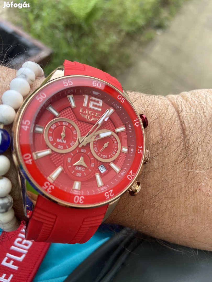 Piros divat óra 43 mm