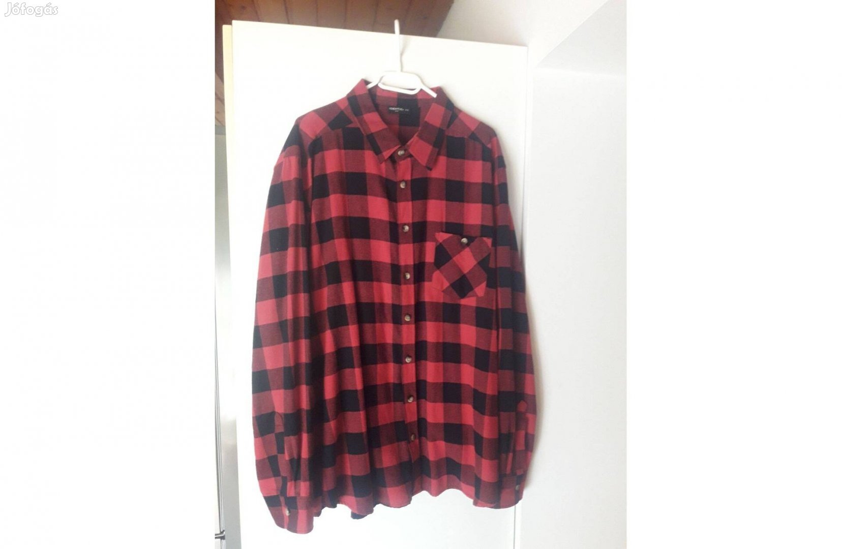 Piros-fekete kockás favágó ing puha flanel anyagból - 2xl méretben