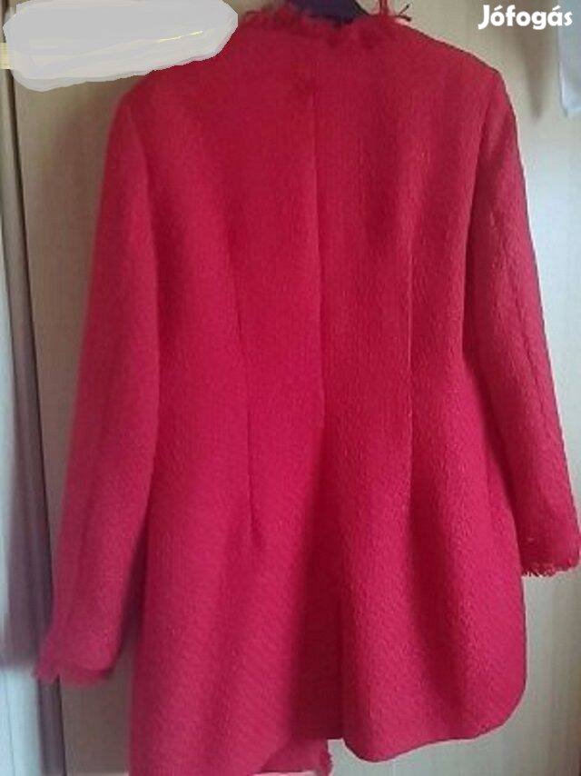 Piros hosszított, gyönyörű zakó/kabát 44 új!