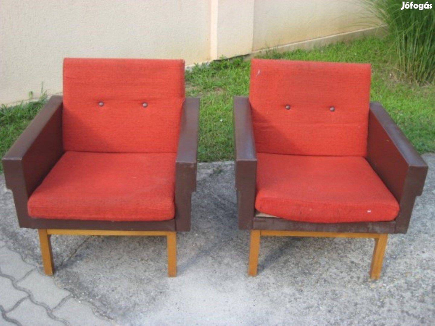 Piros retro fotel párban
