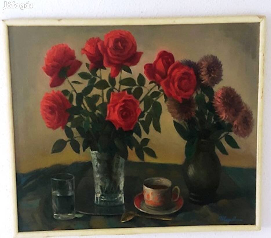 Piros rózsák festmény