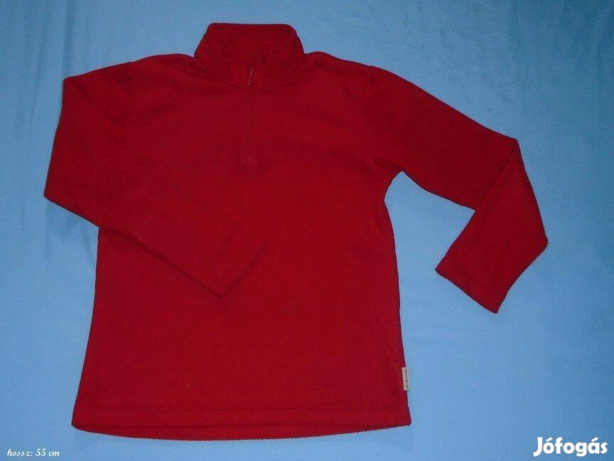 Piros színű polár pulóver 10 évesre (méret 140)