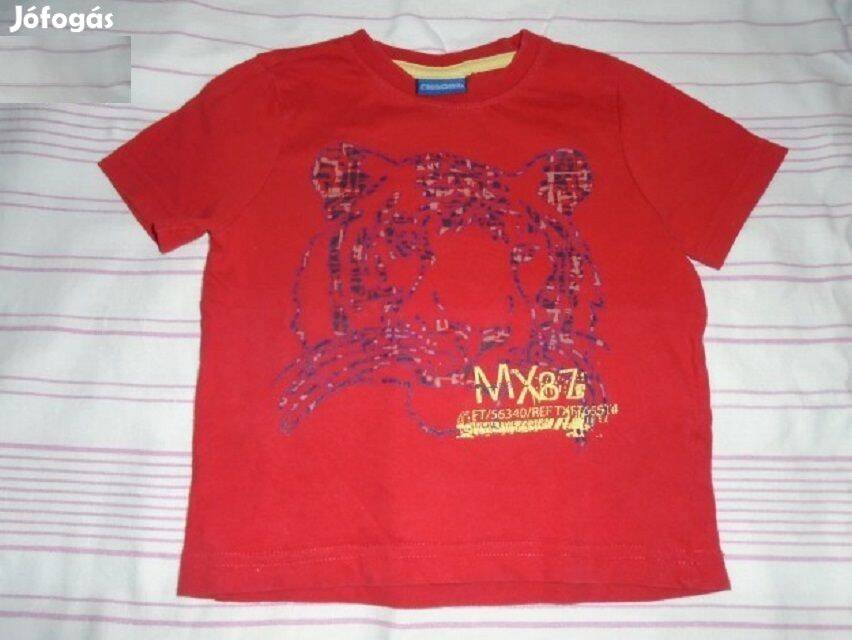 Piros tigris mintás póló 12-18 hó méret 86