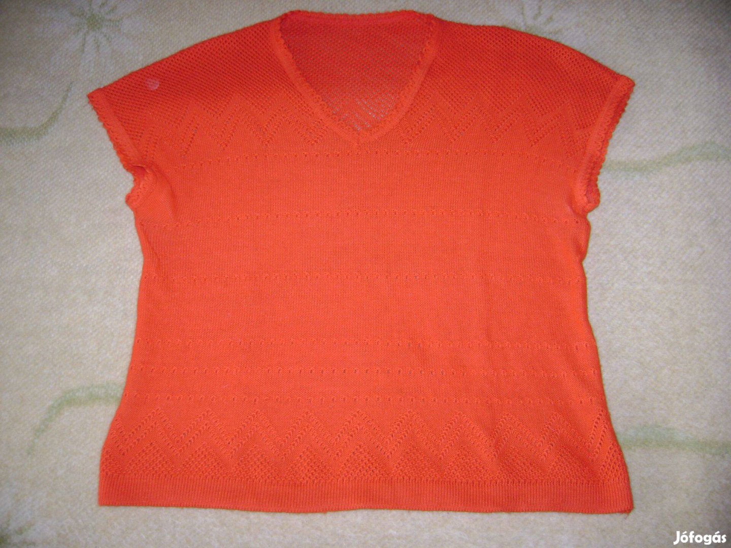 Piros ujjatlan női kötött blúz, póló XL