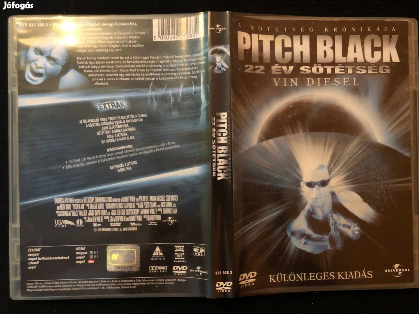 Pitch Black 1-2. 22 évente sötétség + Riddick DVD (2db, karcmentes)