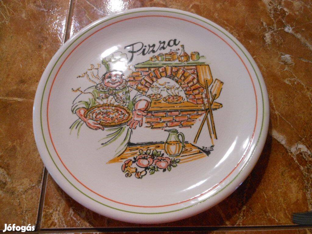 Pizza tányér 24 cm régi angol Ironstone jelzett porcelán szép állapot