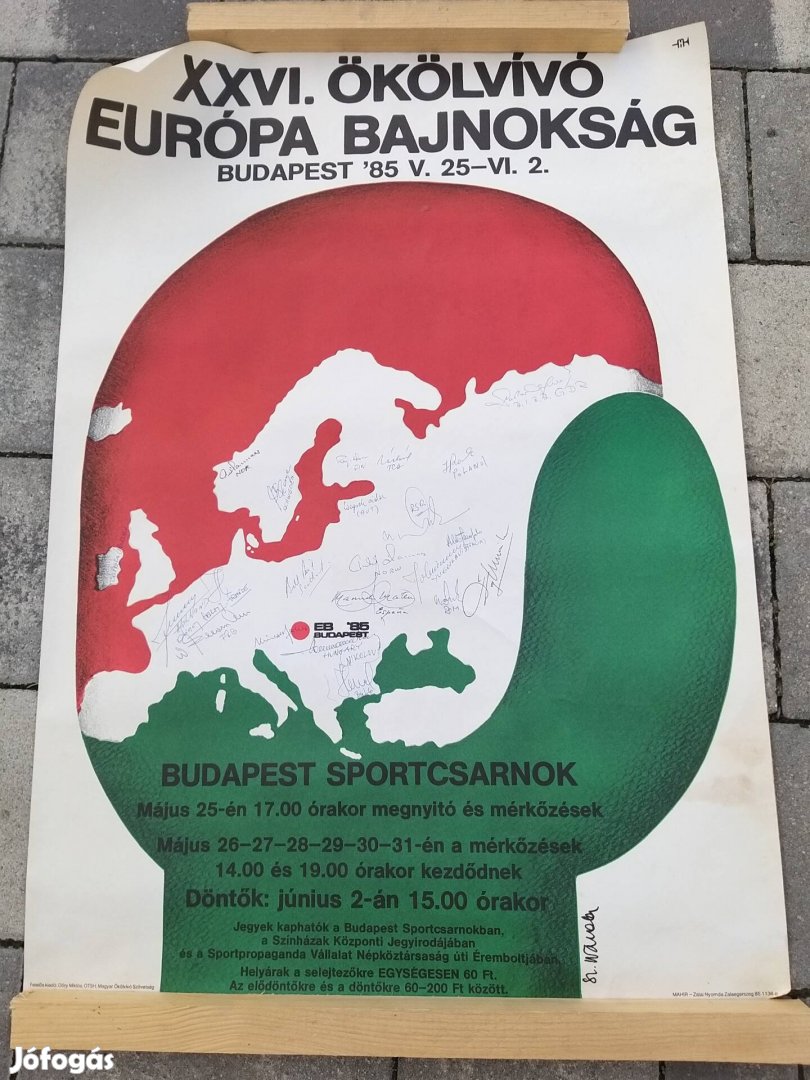 Plakát,XXVI. Ókőlvívó bajnokság 1985, dedikált