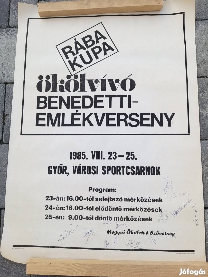 Plakát. Rába kupa, ökőlvívó Benedetti emlékverseny 1985