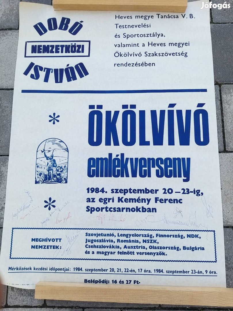 Plakát, dobó istván nemzetközi emlék versen, dedikált 1984