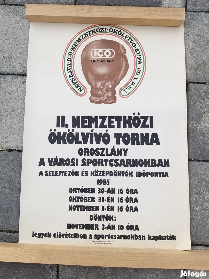 Plakát, népszava ico, nemzetközi ökölvívó torna 1985 