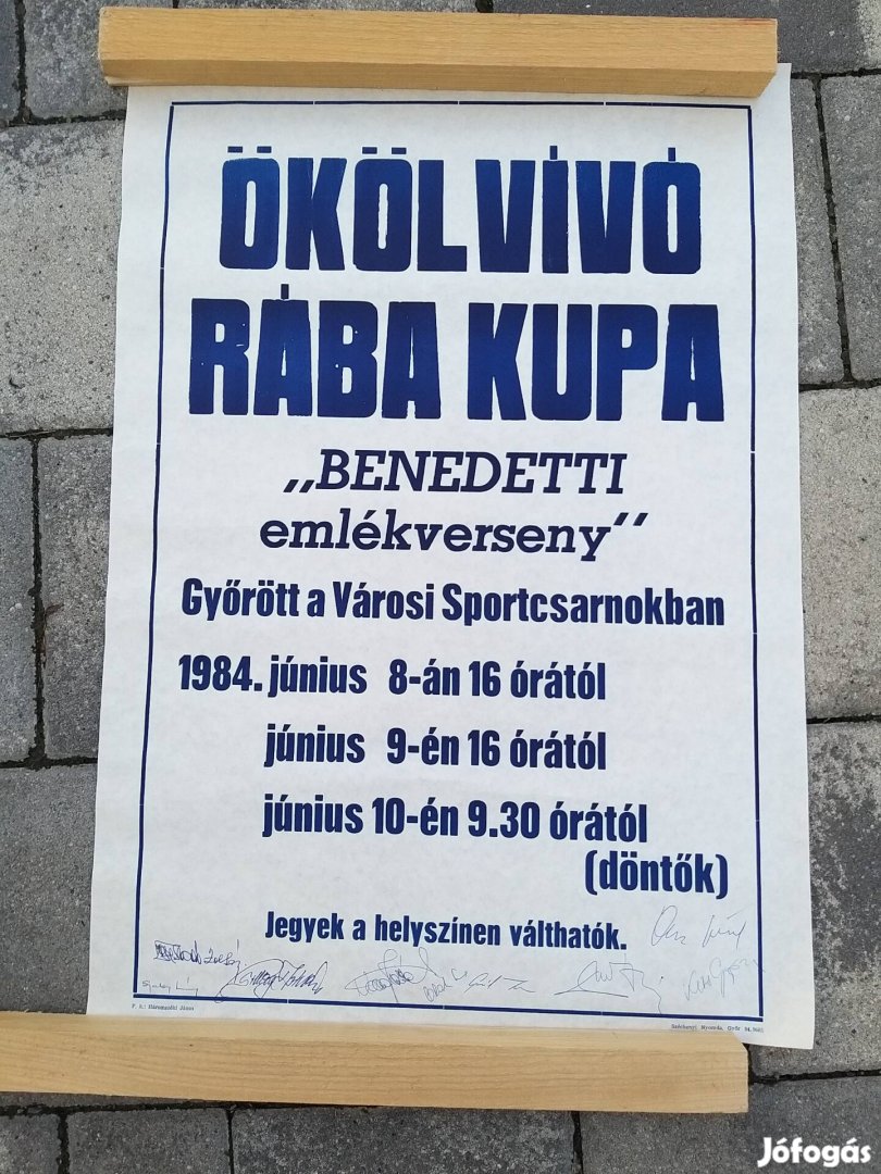 Plakát, ökölvívó rába kupa, 1984, dedikált