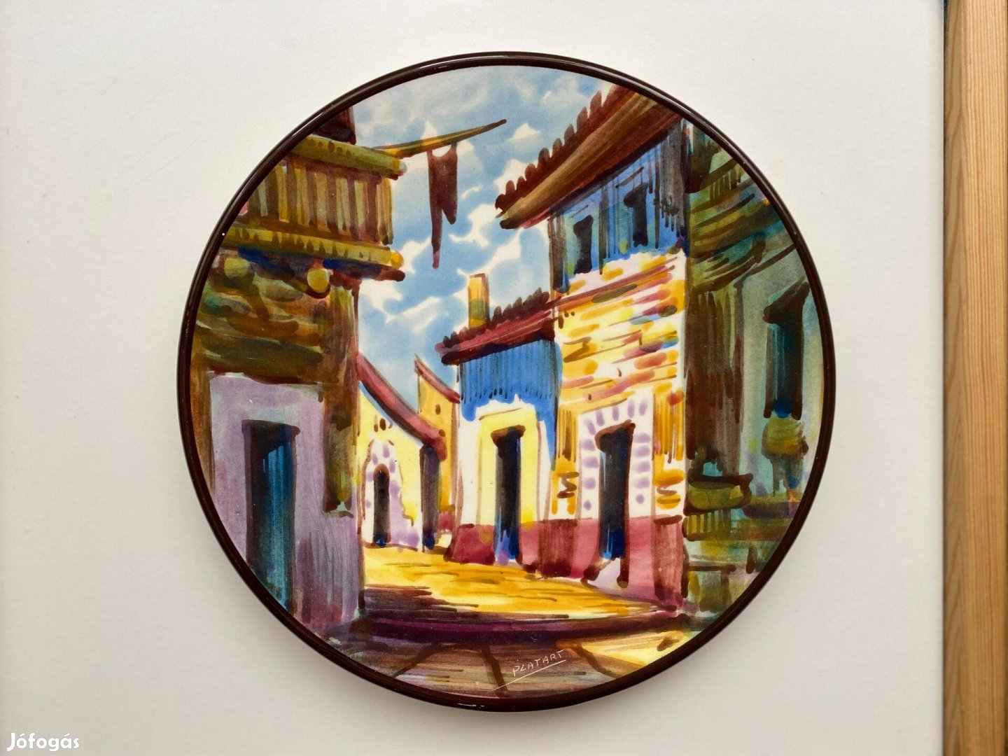 Plantart kézzel festett dísztányér