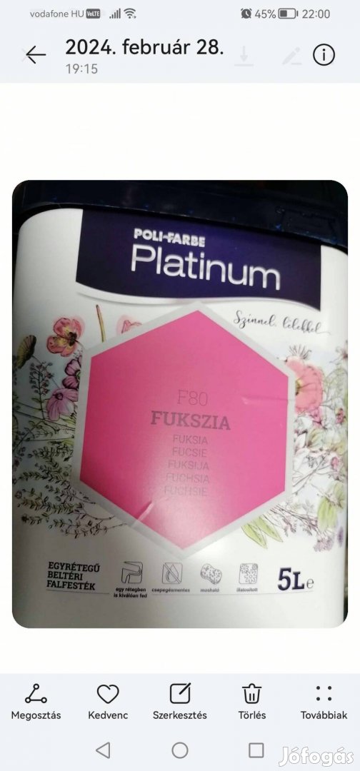 Platinum Fuxia falfesték