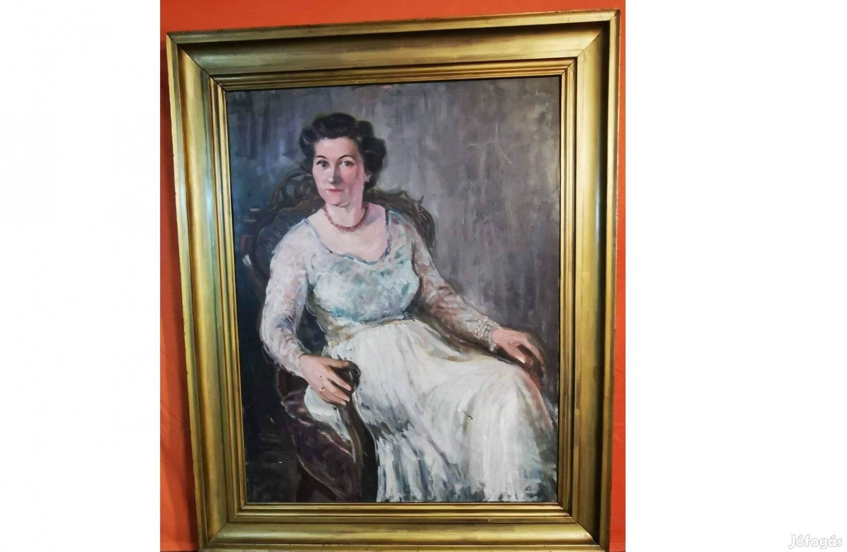 Platthy György festőművész női portré festménye