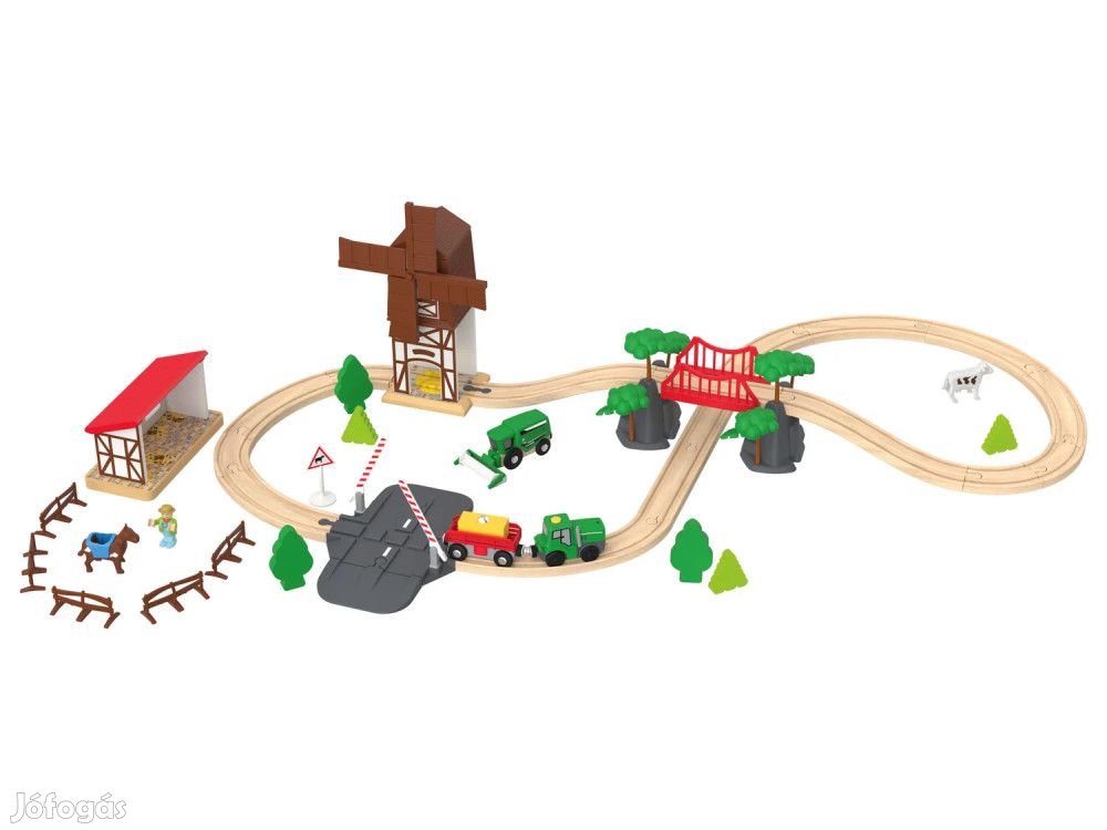 PlayTive Farm Train Set - 43 darabos parasztház / gazdaság fa vonat v