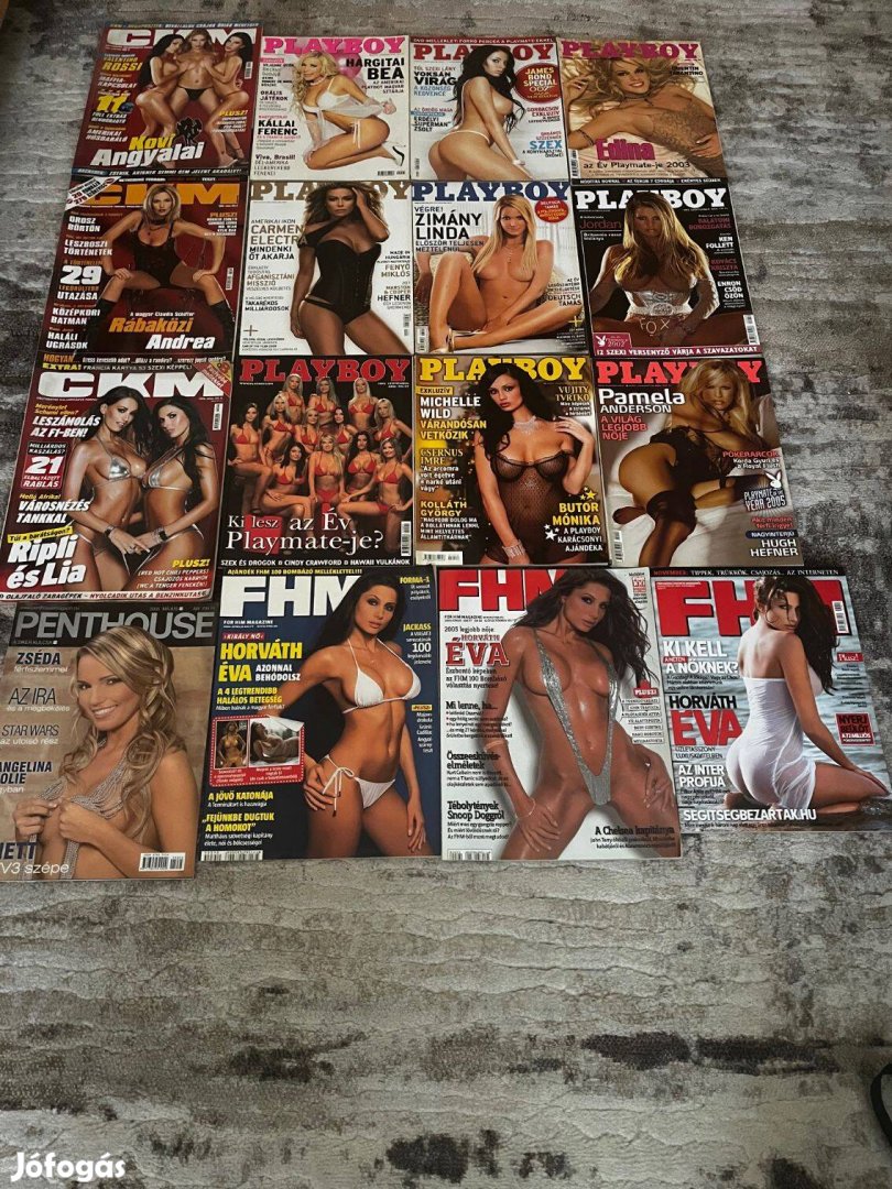 Playboy,FHM,CKM,Penthouse magazinok eladók 16 db