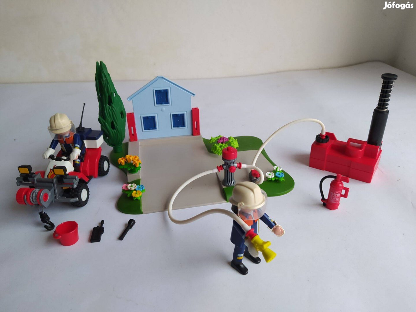 Playmobil 5169 háztűzoltás szett parancsnoki quaddal szép állapotban