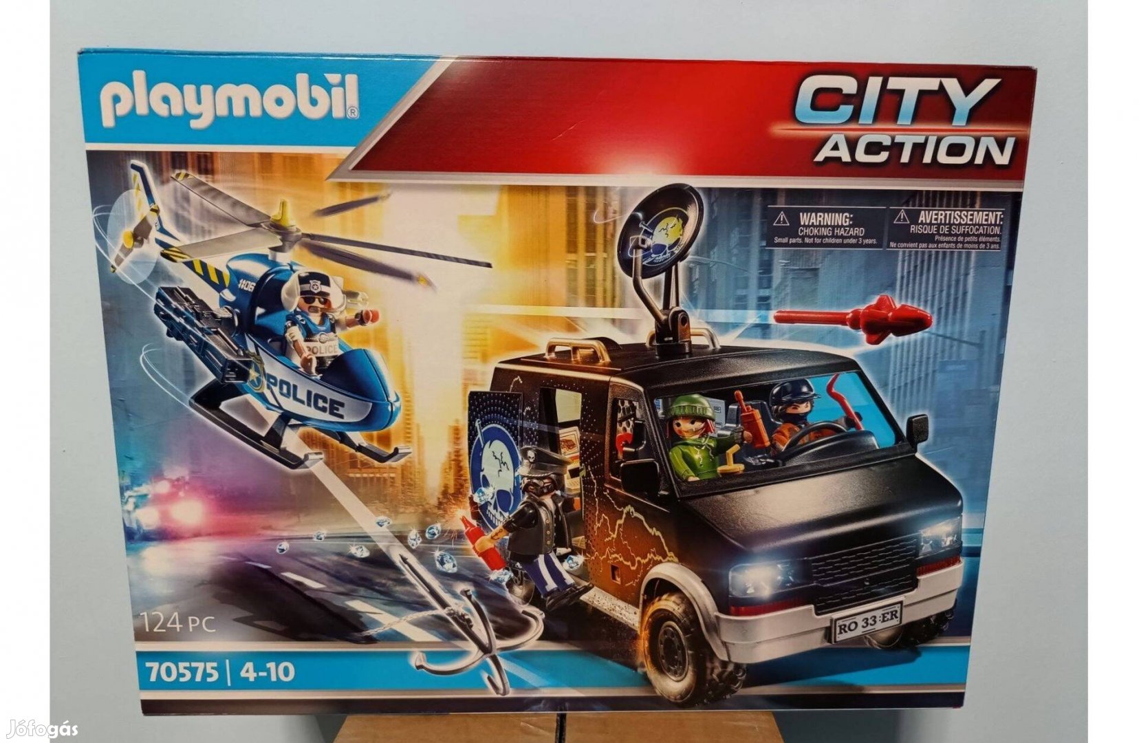 Playmobil 70575 Rendőrségi Helikopter Menekülő Autó Nyomában Új