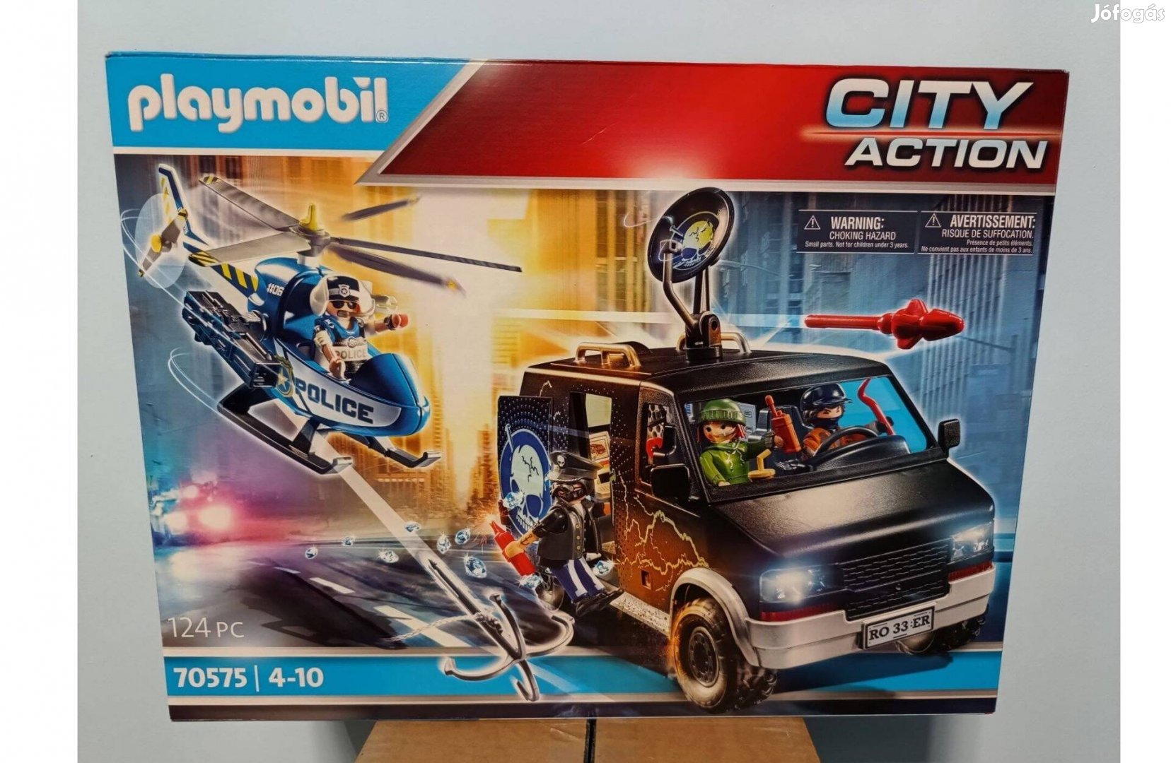 Playmobil 70575 Rendőrségi Helikopter Menekülő Autó Nyomában Új