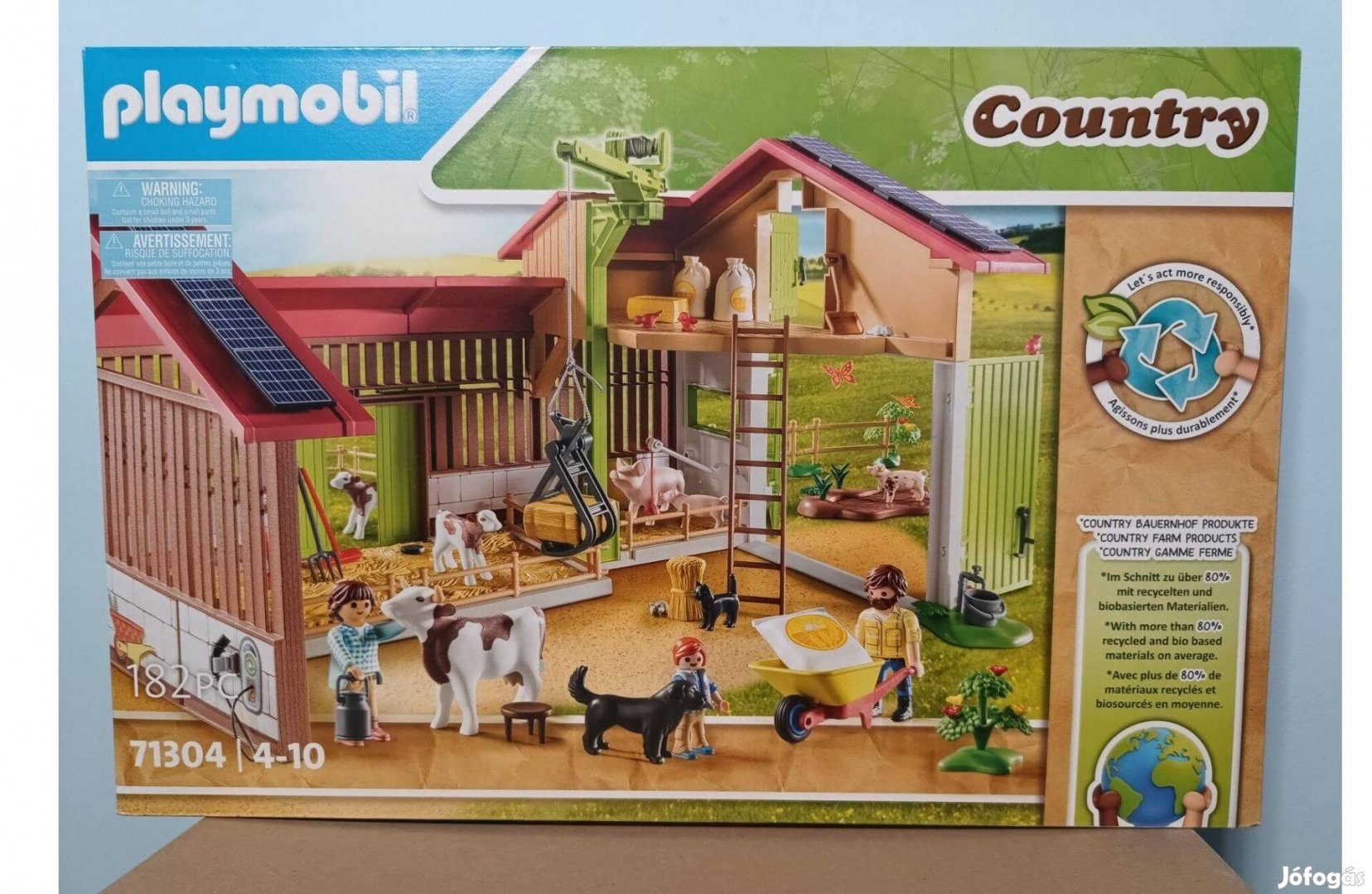 Playmobil 71304 Nagy Farm Állatokkal és Daruval Új Bontatlan