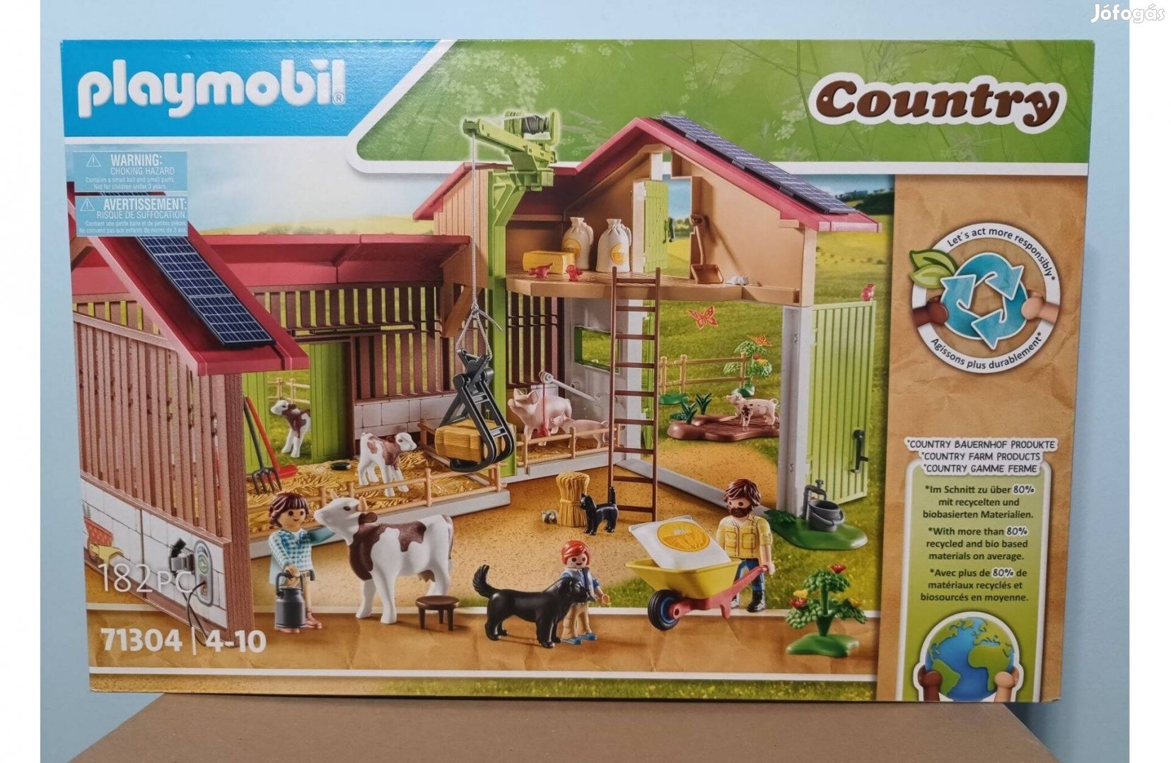 Playmobil 71304 Nagy Farm Állatokkal és Daruval Új Bontatlan