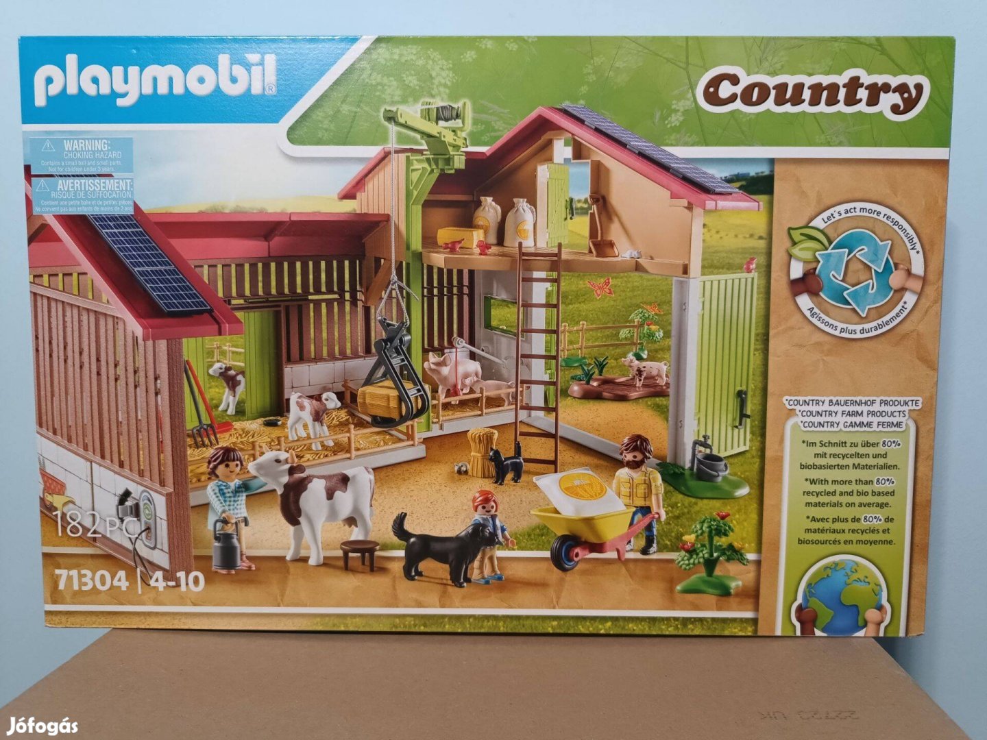Playmobil 71304 Nagy Farm Állatokkal és Daruval Új Bontatlan
