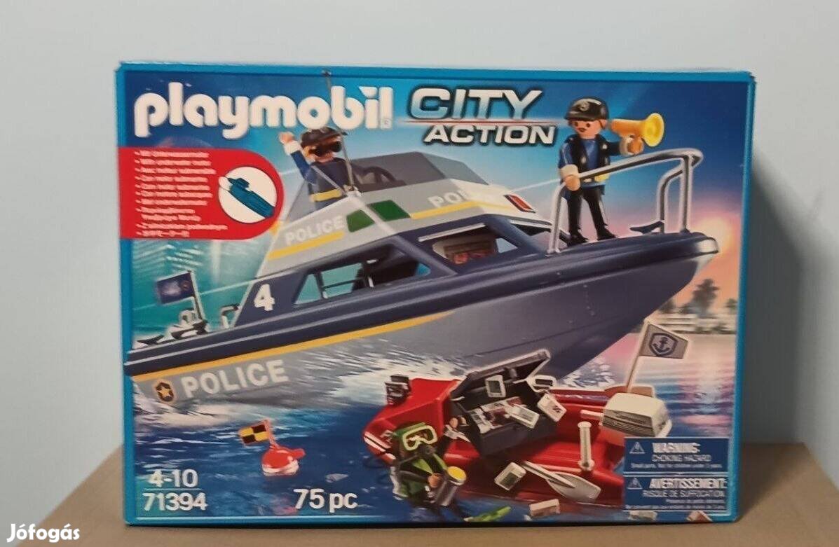 Playmobil 71394 Rendőrségi Motorcsónak Víz Alatti Motorral Új