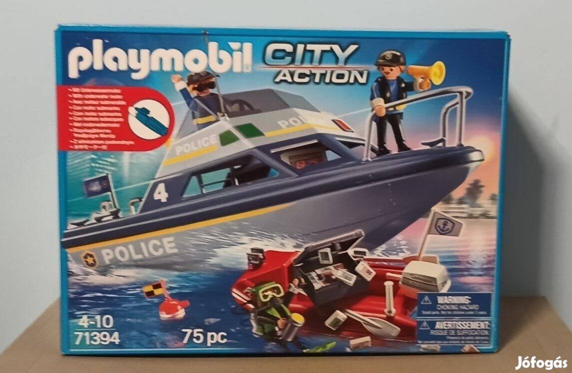 Playmobil 71394 Rendőrségi Motorcsónak Víz Alatti Motorral Új