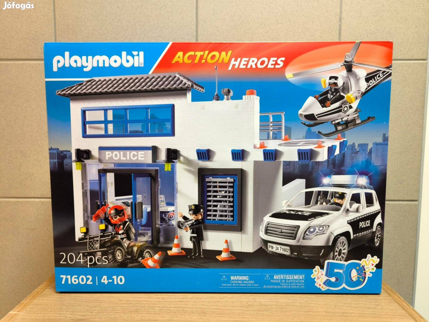 Playmobil 71602 Rendőrkapitányság rendőrautóval és helikopterrel új