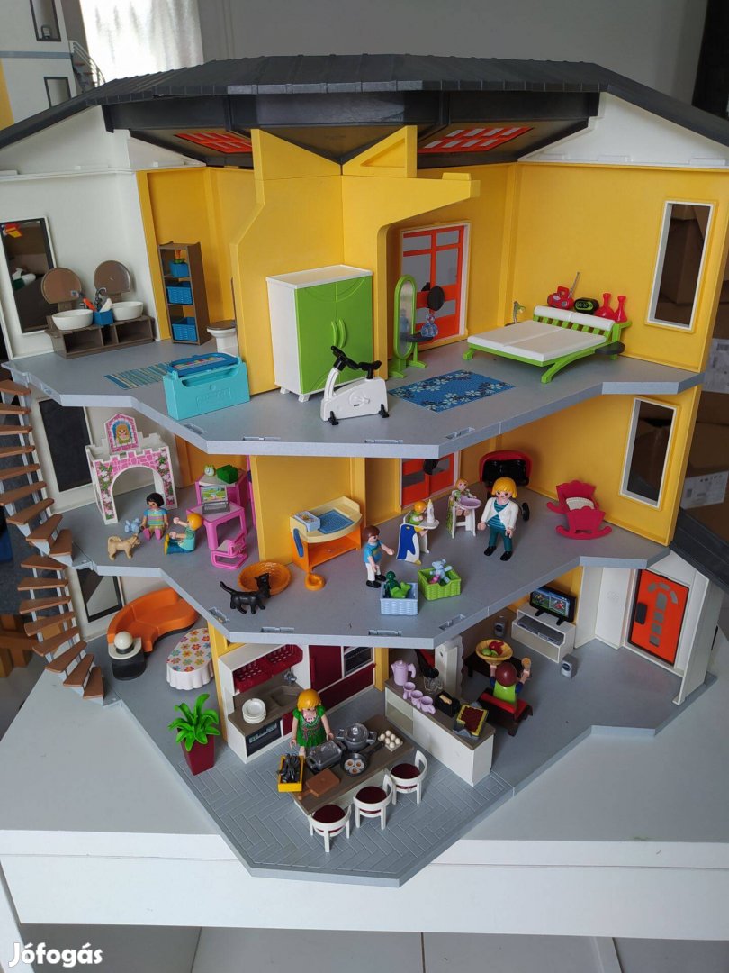 Playmobil 9266 modern ház rengeteg kiegészítővel lépcsővel