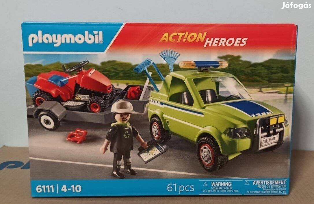 Playmobil Action Heroes 6111 Szervizautó Fűnyíróval Új Bontatlan