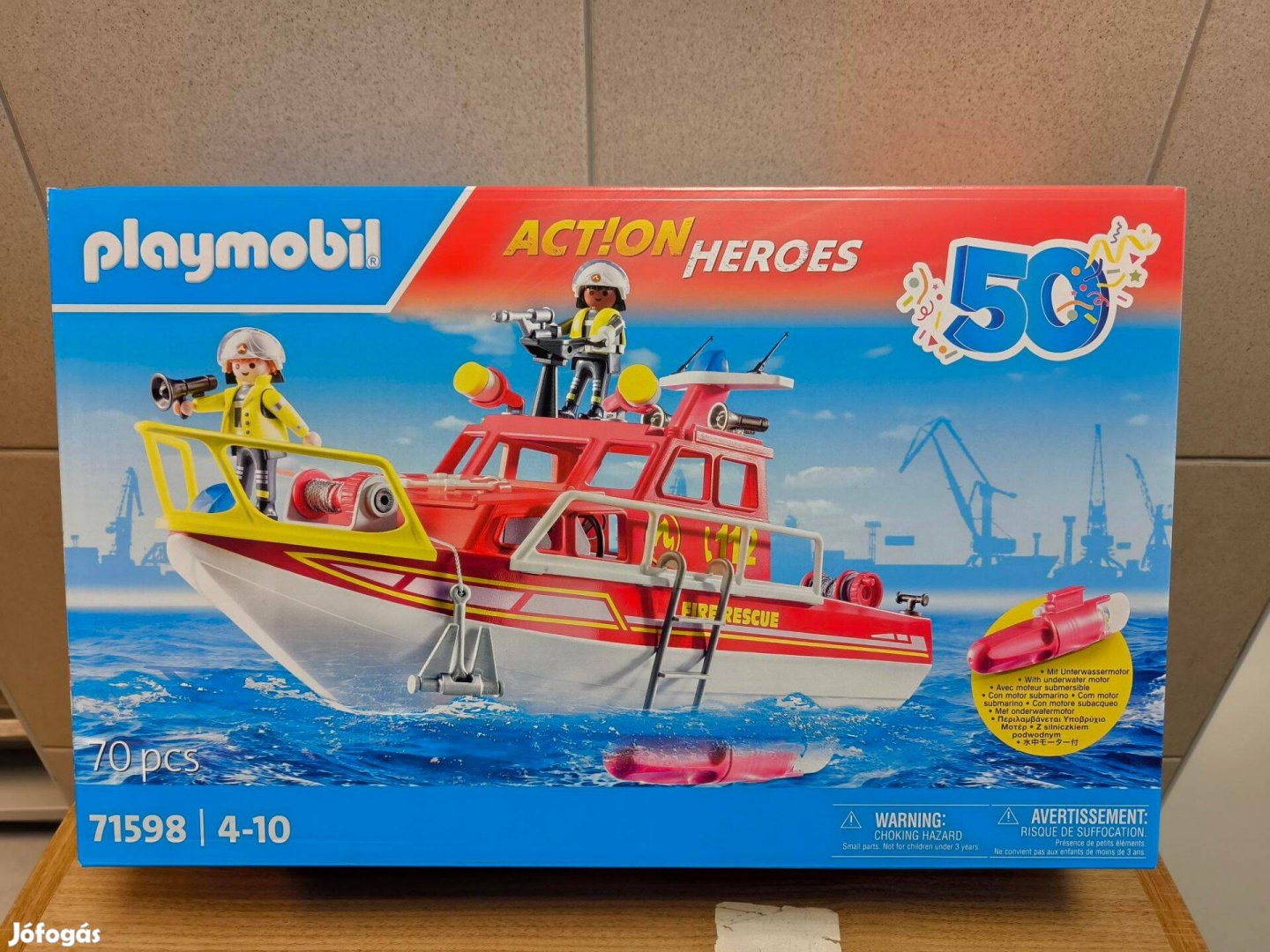 Playmobil Action Heroes 71598 Tűzoltóhajó víz alatti motorral új