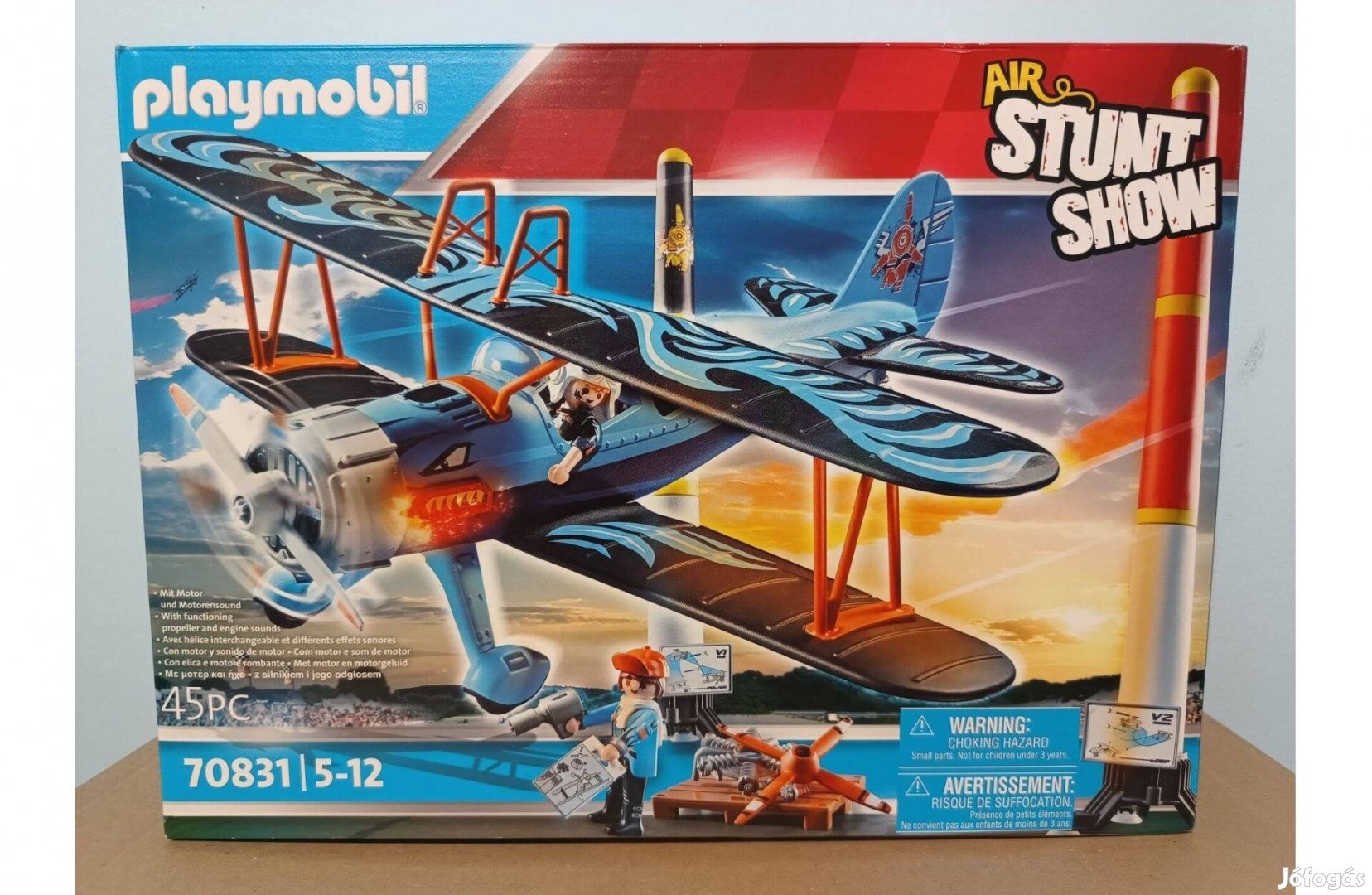 Playmobil Air Stunt Show 70831 Főnix Kétfedelű Repülő Hanghatásokkal