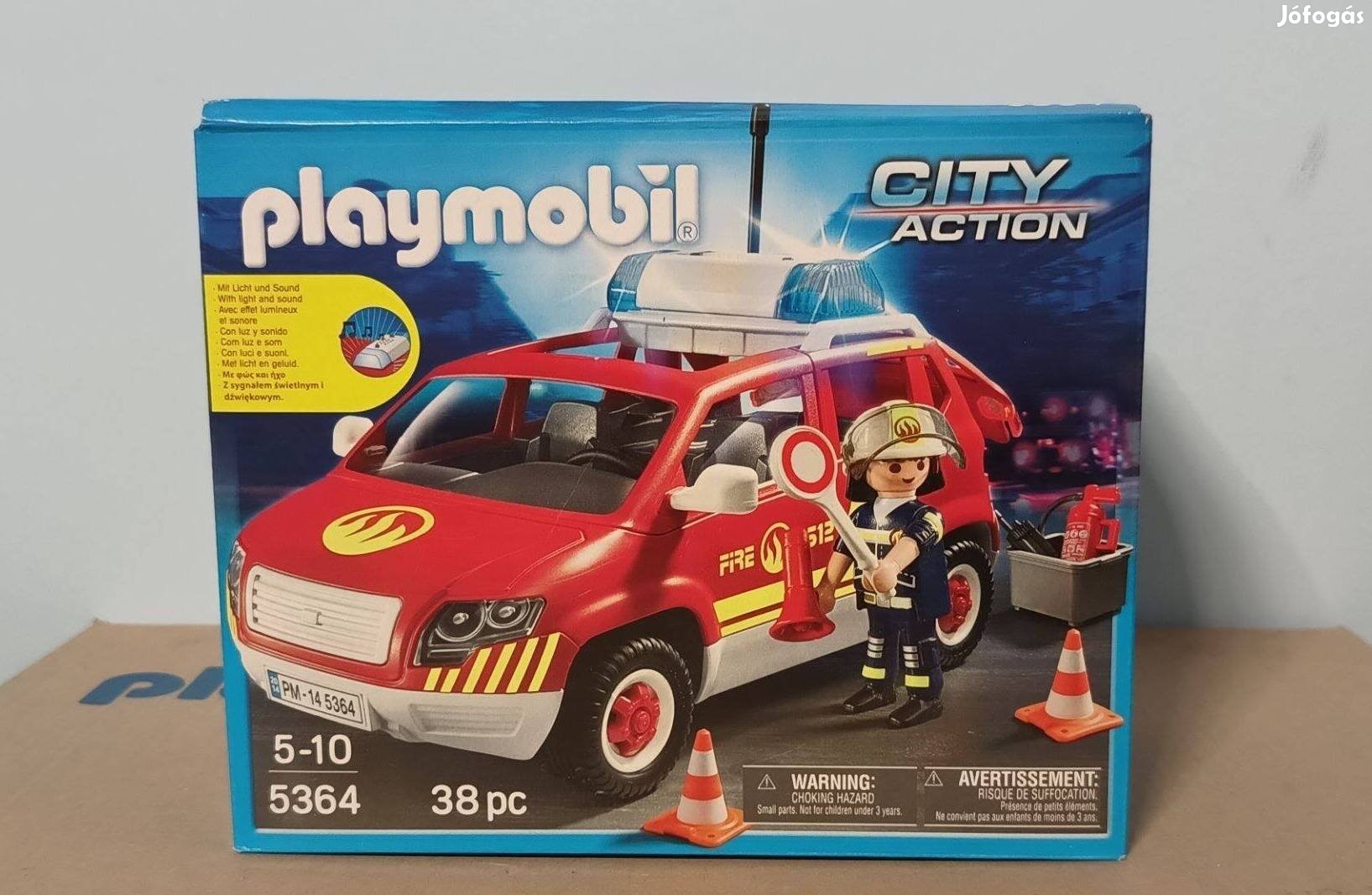 Playmobil City Action 5364 Tűzoltóautó Fénnyel Hanggal Új Bontatlan