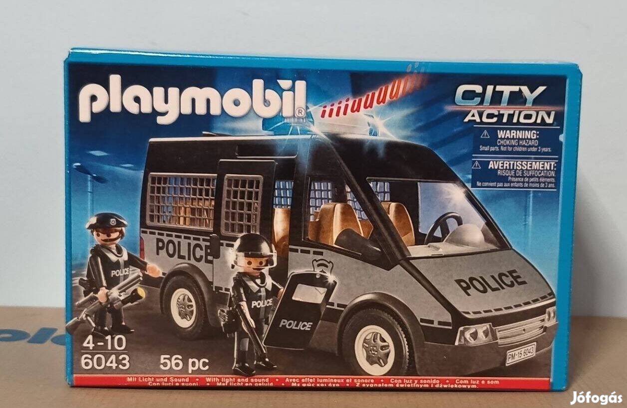 Playmobil City Action 6043 Rendőrségi Rabszállító Autó Fénnyel És Hang