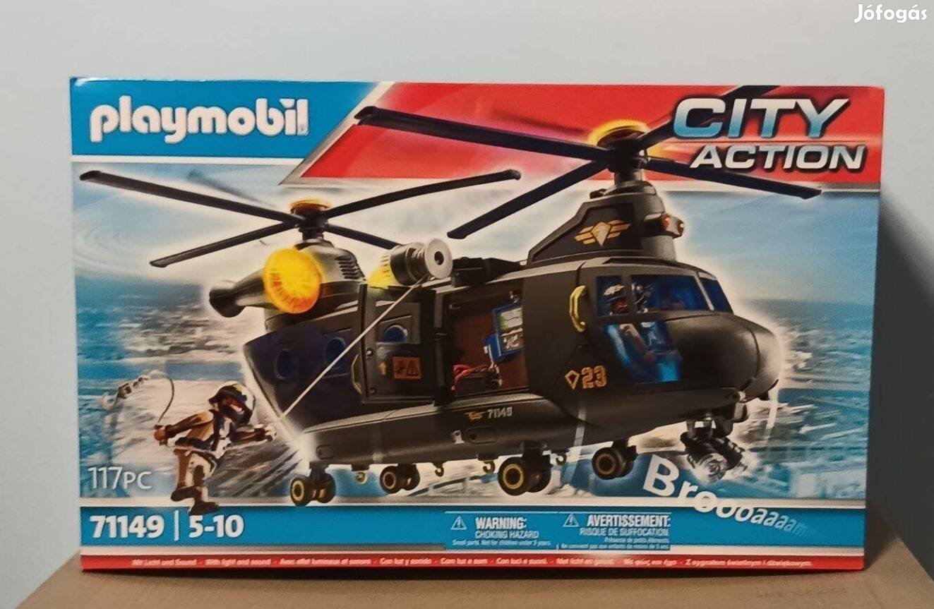 Playmobil City Action 71149 Kommandó Helikopter Új Bontatlan