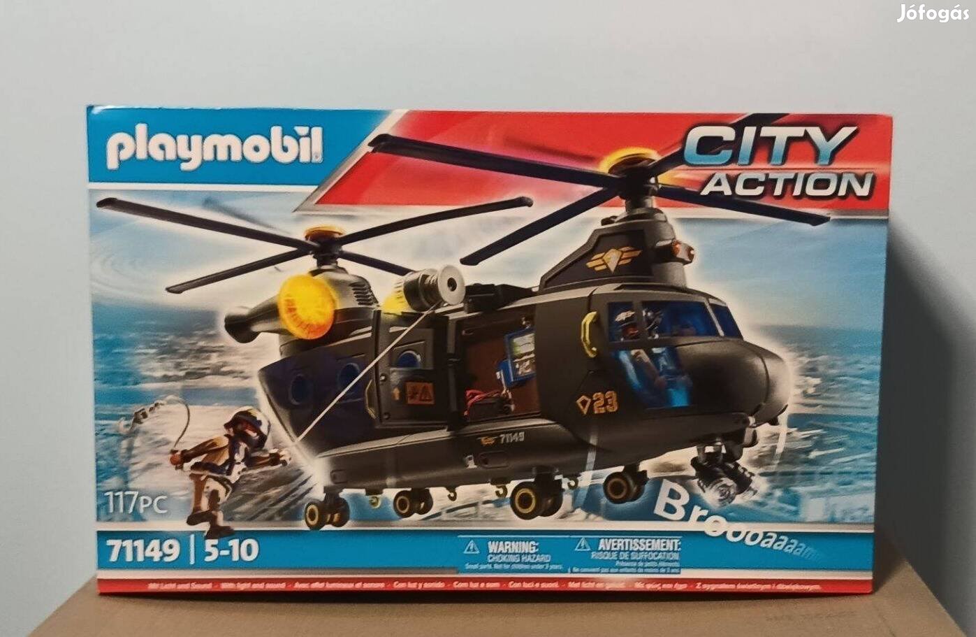 Playmobil City Action 71149 Kommandó Helikopter Új Ingy. Száll. Bp-en