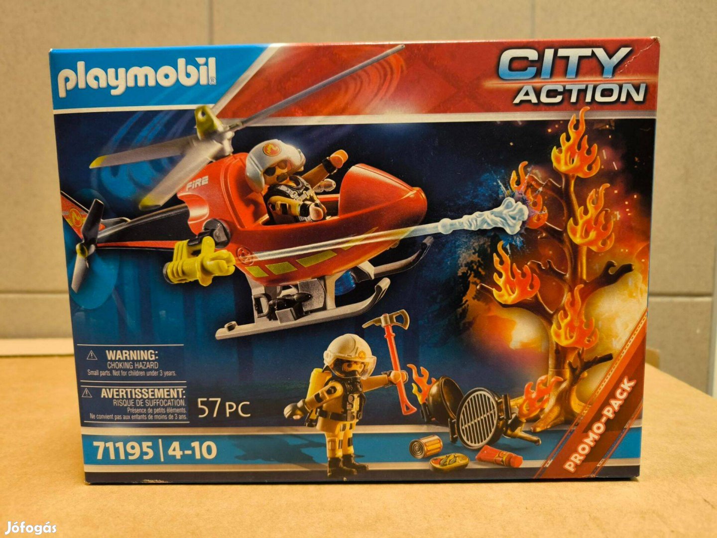 Playmobil City Action 71195 Tűzoltósági helikopter vízágyúval új