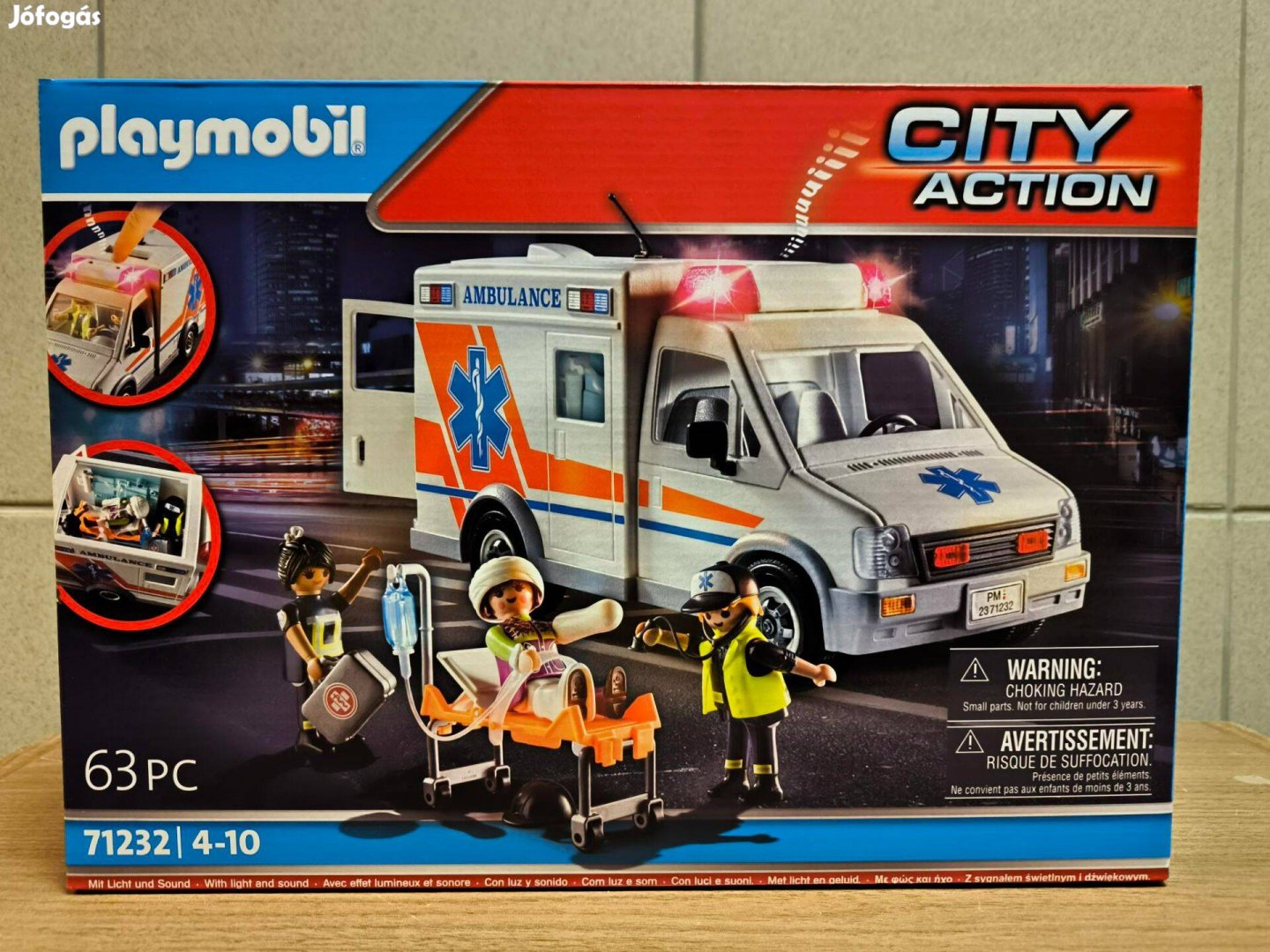 Playmobil City Action 71232 Mentőautó fénnyel és hanggal új, bontatlan