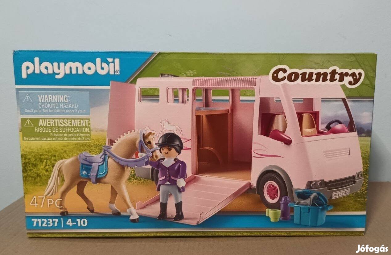 Playmobil Country 71237 Rózsaszín Lószállító Új Bontatlan