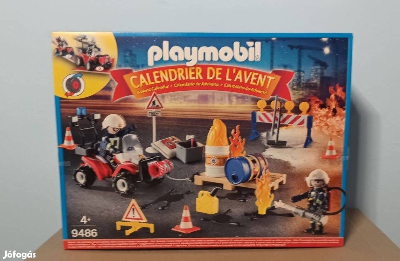 Playmobil Karácsonyi 9486 Adventi Naptár Tűzoltók Bevetésen Új