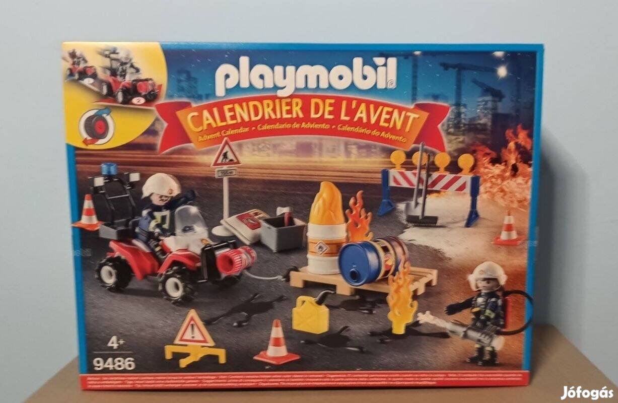 Playmobil Karácsonyi 9486 Adventi Naptár Tűzoltók Bevetésen Új