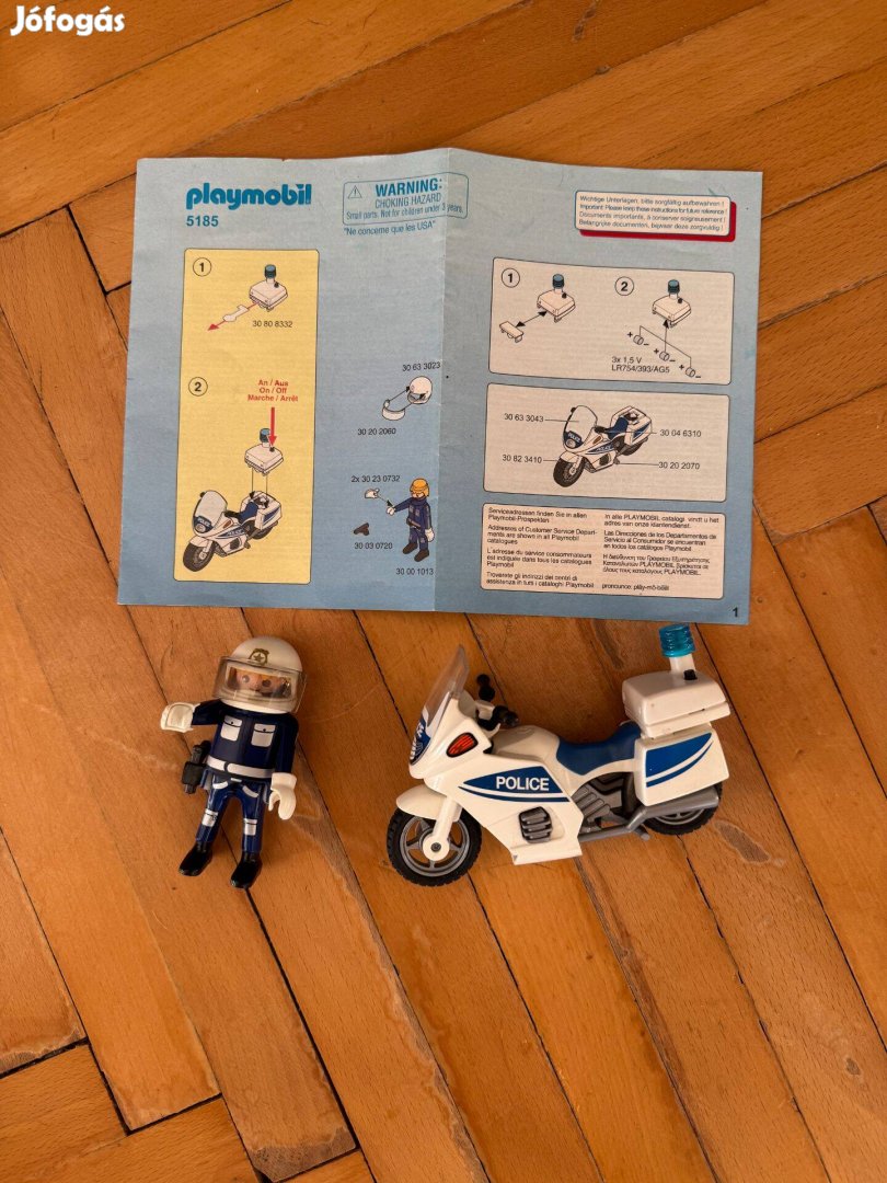 Playmobil Rendőrségi motor villogó fénnyel (5185)