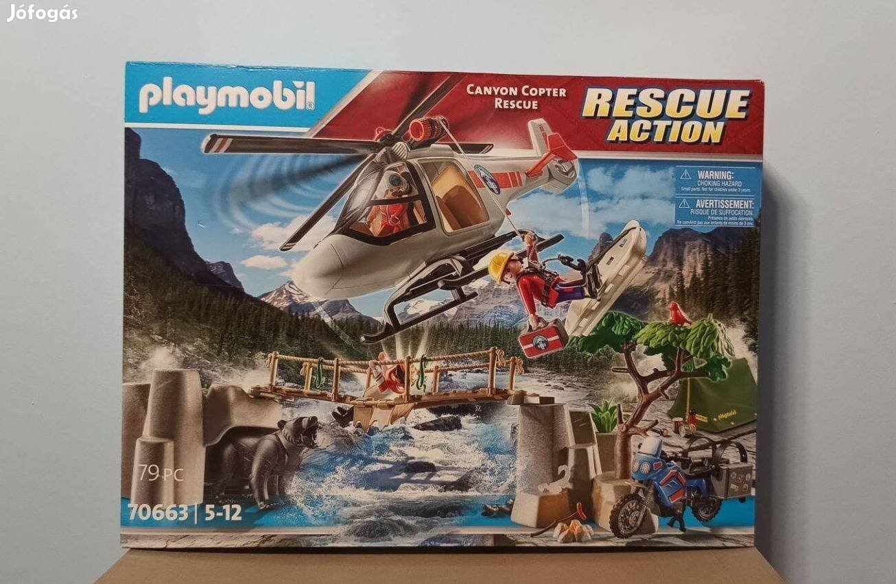 Playmobil Rescue 70663 Helikopteres Mentőakció A Kanyonban