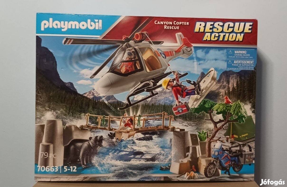 Playmobil Rescue 70663 Helikopteres Mentőakció A Kanyonban Bontatlan