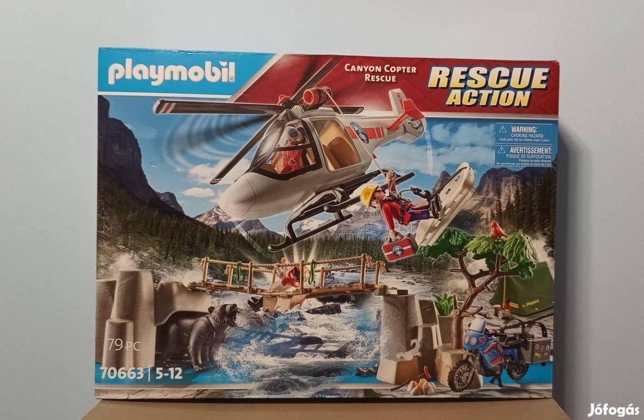 Playmobil Rescue 70663 Helikopteres Mentőakció A Kanyonban Bontatlan