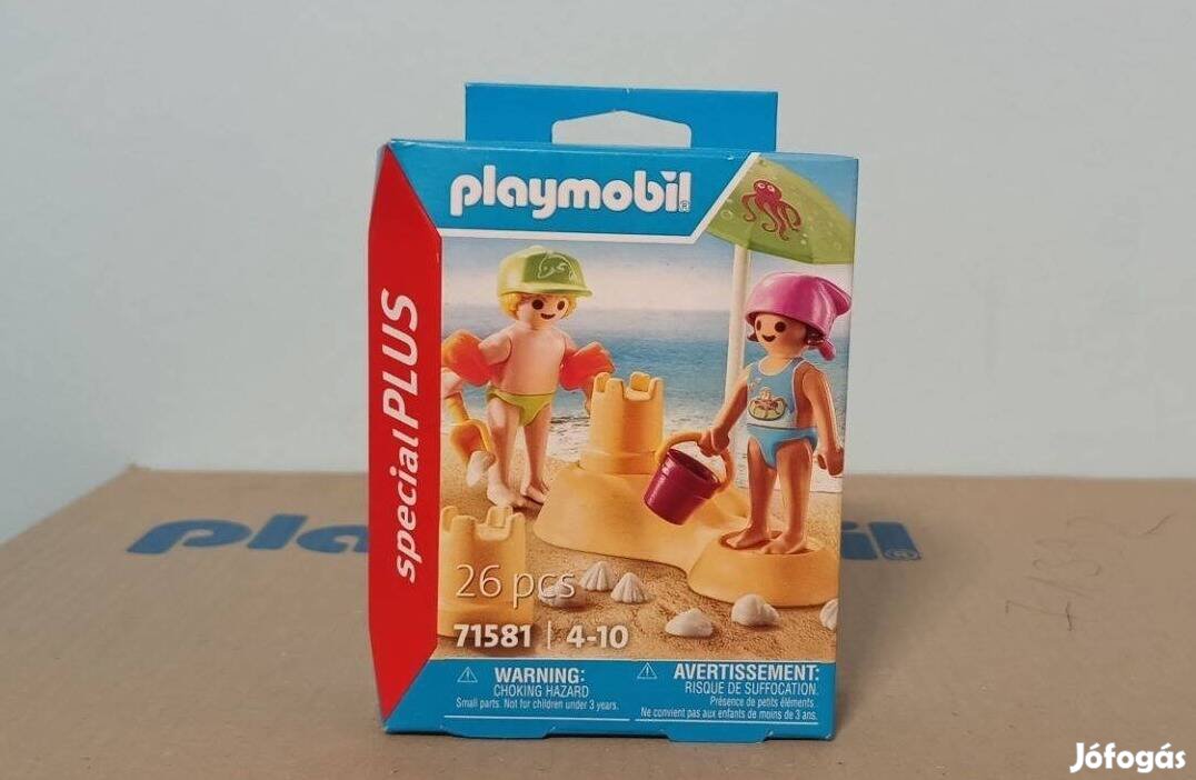 Playmobil Special Plus 71581 Strandoló Gyerekek Homokvárral Új