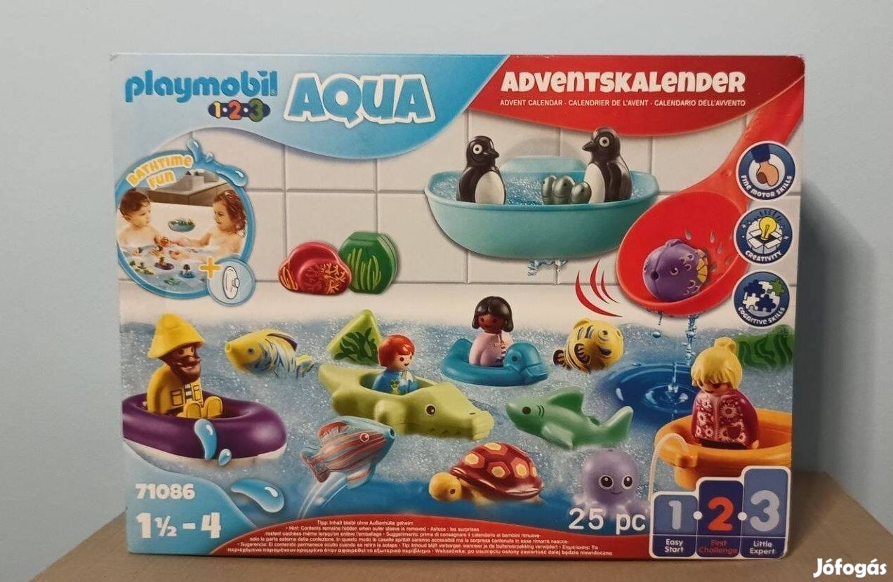 Playmobil (1.2.3) Aqua 71086 Vízi móka Fürdőjáték Adventi Naptár Új