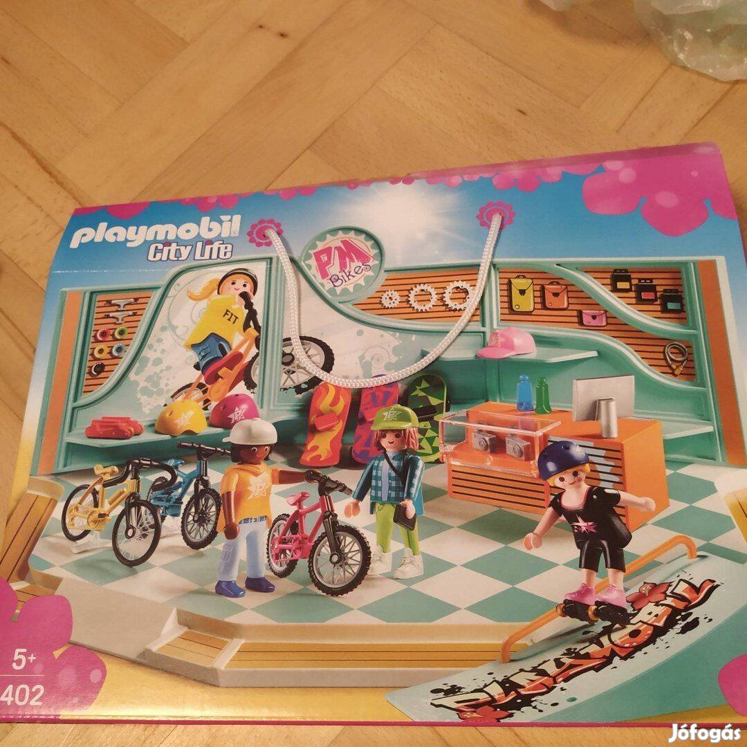 Playmobil bicikli-és gördeszkabolt dobozzal 9402